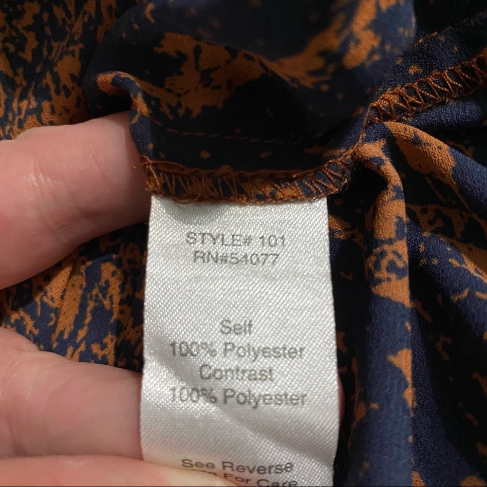 Cabi Style #101 Border Wrap Snake Print Tie Blouse - image 5